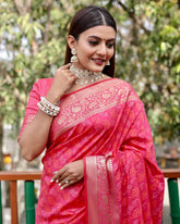 Pink Color Bandhani Design Patola Silk Saree